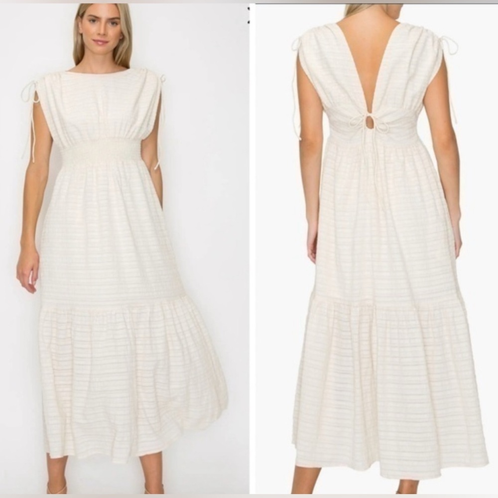 MELLODAY Cream Backless Maxi Dress